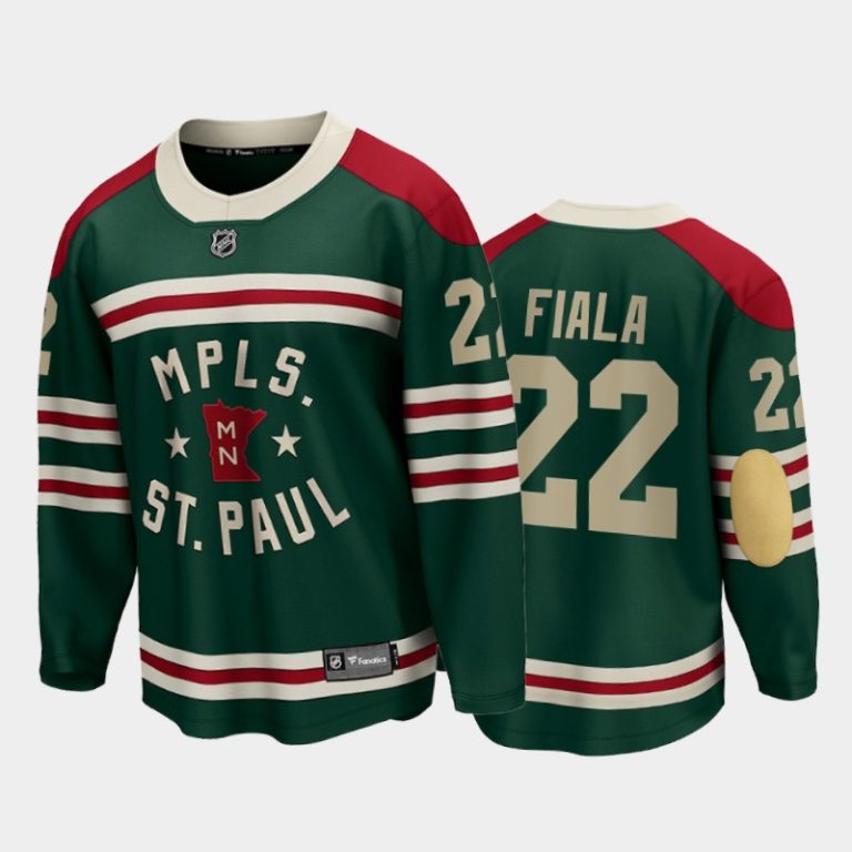 Men Minnesota Wild #22 Kevin Fiala 2022 Winter Classic Green State of Hockey Jersey