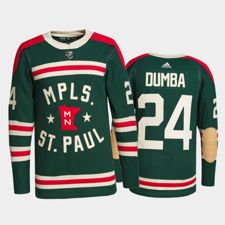 Men Minnesota Wild #24 Matt Dumba 2022 Winter Classic Green Jersey