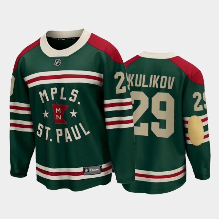 Men Minnesota Wild #29 Dmitry Kulikov 2022 Winter Classic Green State of Hockey Jersey