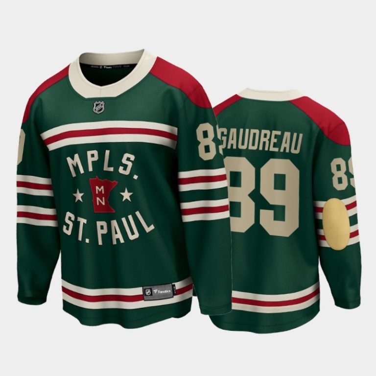 Men Minnesota Wild #89 Frederick Gaudreau 2022 Winter Classic Green State of Hockey Jersey