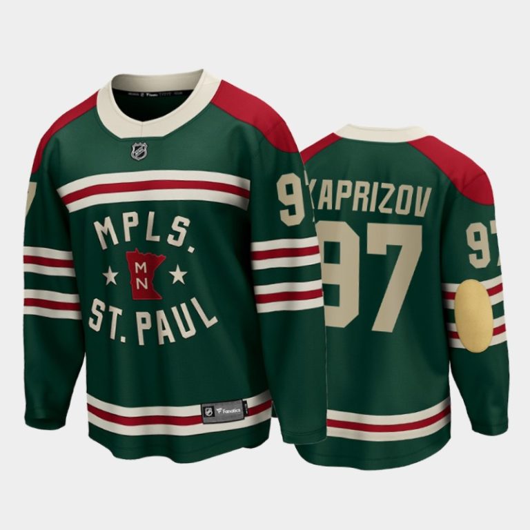 Men Minnesota Wild #97 Kirill Kaprizov 2022 Winter Classic Green State of Hockey Jersey