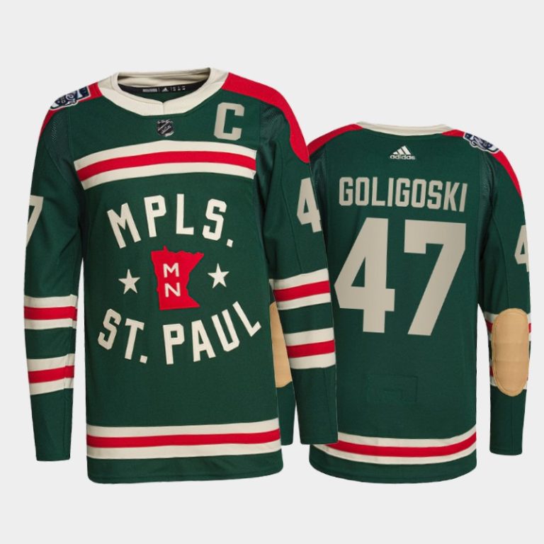 Men Minnesota Wild Alex Goligoski #47 2022 Winter Classic Green Jersey