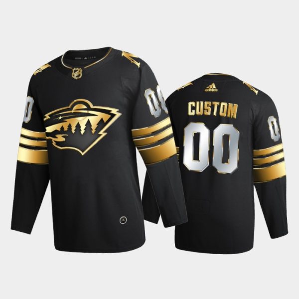 Men Minnesota Wild Custom #00 2020-21 Golden Edition Black Limited Jersey