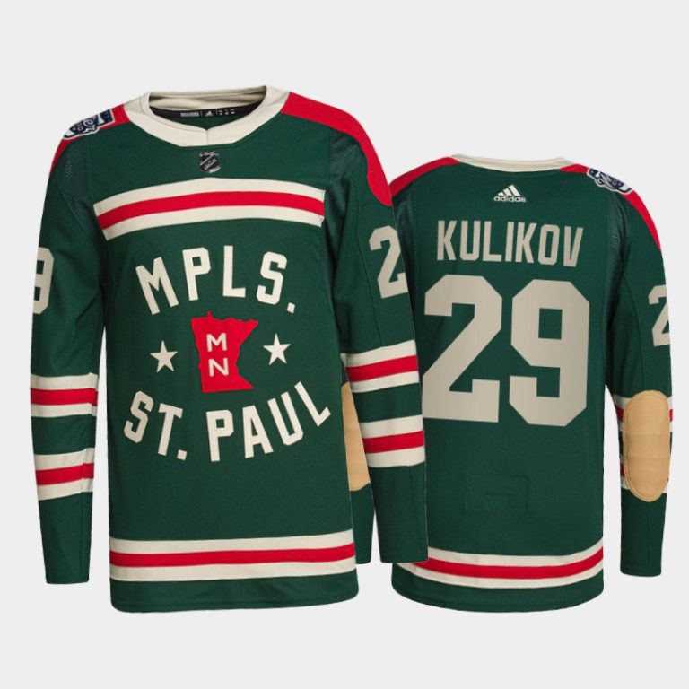 Men Minnesota Wild Dmitry Kulikov #29 2022 Winter Classic Green Jersey