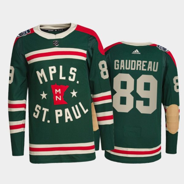 Men Minnesota Wild Frederick Gaudreau #89 2022 Winter Classic Green Jersey