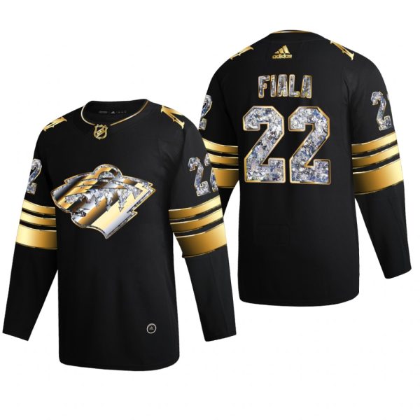 Men Minnesota Wild Kevin Fiala #22 Diamond Edition 2022 Stanley Cup Playoffs Black Jersey