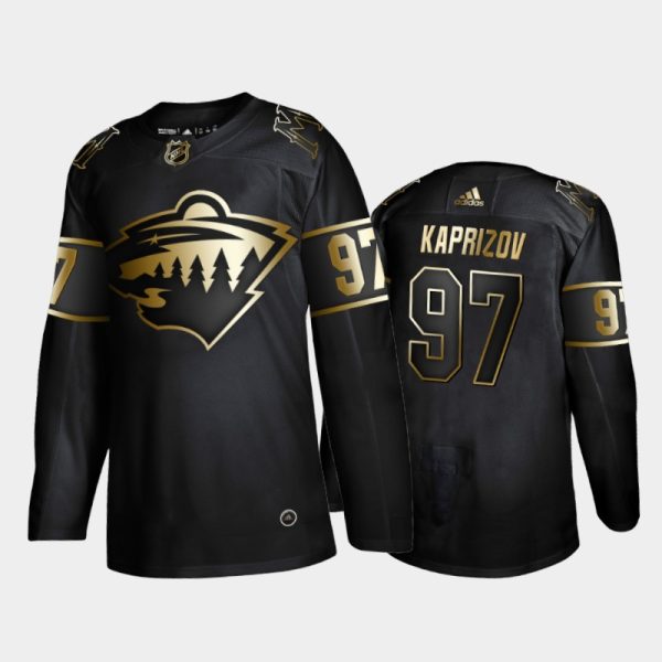 Men Minnesota Wild Kirill Kaprizov #97 Golden Edition Black Jersey