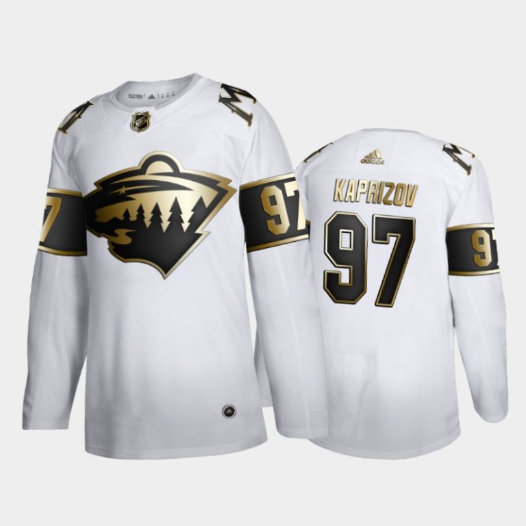 Men Minnesota Wild Kirill Kaprizov #97 Golden Edition White Jersey