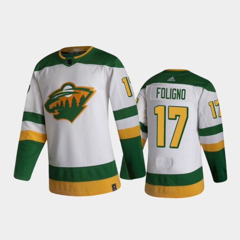 Men Minnesota Wild Marcus Foligno #17 Reverse Retro 2020-21 White Jersey