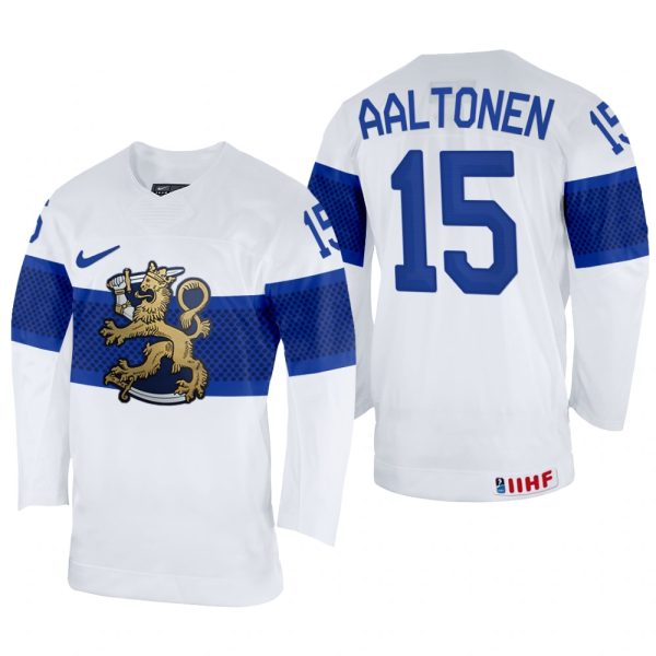 Men Miro Aaltonen Finland Hockey White Home Jersey 2022 IIHF World Championship