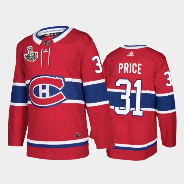 Men Montreal Canadiens Carey Price #31 2021 de la Coupe Stanley Finale Red French-Language Patch Jersey