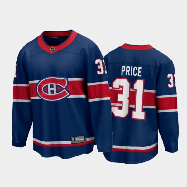 Men Montreal Canadiens Carey Price #31 Reverse Retro Blue 2020-21 Breakaway Player Jersey