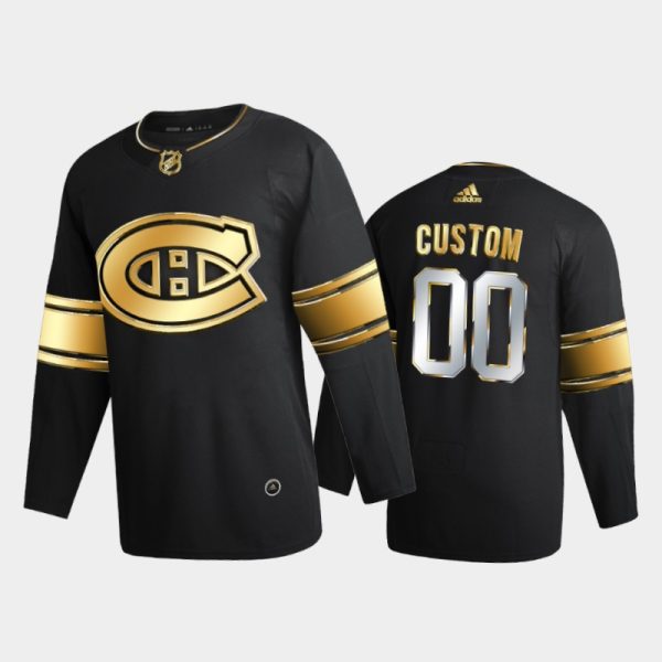 Men Montreal Canadiens Custom #00 2020-21 Golden Edition Black Limited Jersey