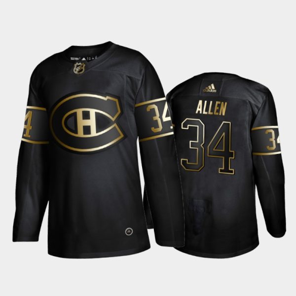 Men Montreal Canadiens Jake Allen #34 Golden Limited Edition Black Jersey