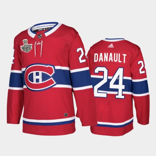 Men Montreal Canadiens Phillip Danault #24 2021 de la Coupe Stanley Finale Red French-Language Patch Jersey