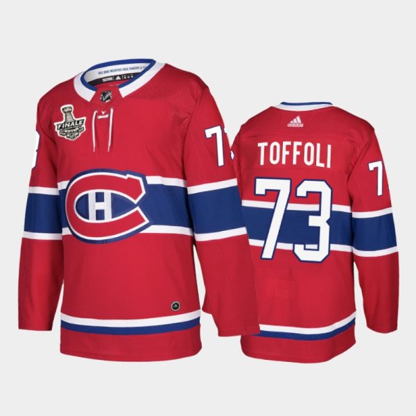 Men Montreal Canadiens Tyler Toffoli #73 2021 de la Coupe Stanley Finale Red French-Language Patch Jersey