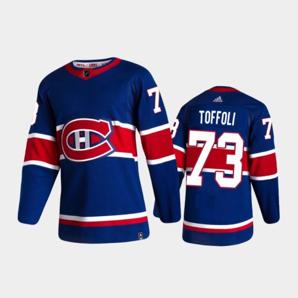 Men Montreal Canadiens Tyler Toffoli #73 Reverse Retro 2020-21 Blue Jersey