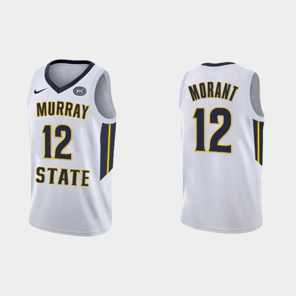 Men Murray St. Racers Ja Morant #12 College Basketball White Jersey