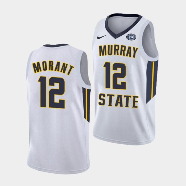 Men Murray State Racers Murray State Racers Ja Morant #12 White College Basketball Jersey