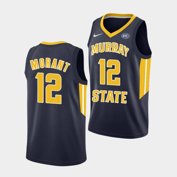 Men Murray State Racers Murray State Racers Ja Morant #12 Yellow Replica College Basketball Jersey