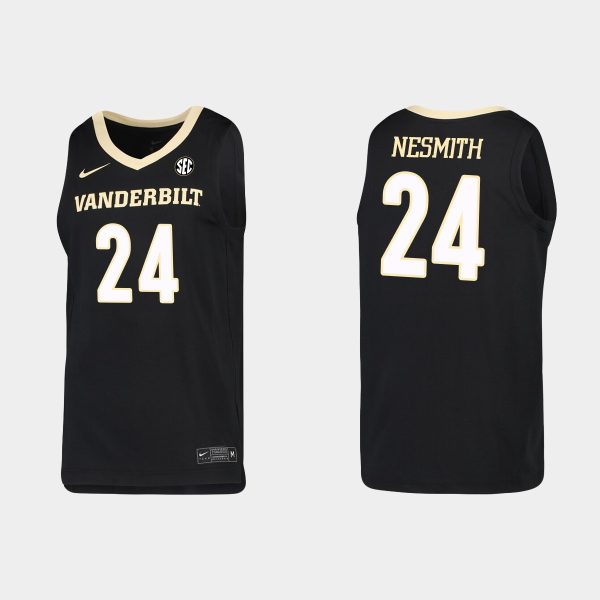 Men NCAA Basketball #24 Aaron Nesmith Black 2020 NBA Draft Vanderbilt Jersey