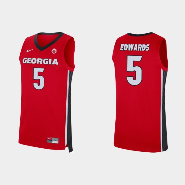 Men NCAA Basketball #5 Anthony Edwards Red 2020 NBA Draft Georgia Bulldog Jersey