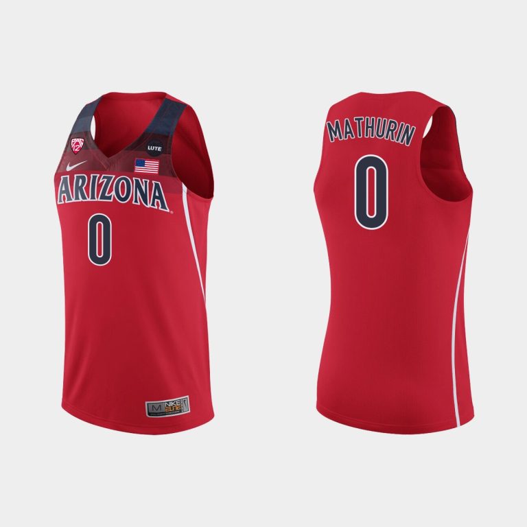 Men NCAA Basketball Arizona Wildcats Bennedict Mathurin Replica Jersey Red