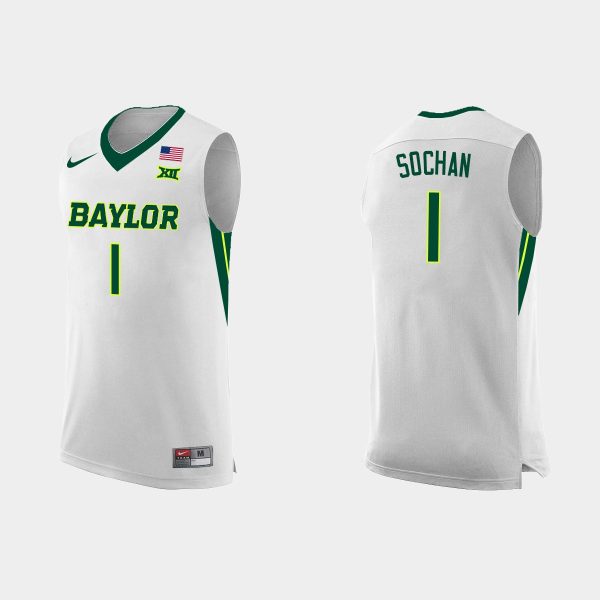 Men NCAA Basketball Baylor Bears Jeremy Sochan College Basketball Jersey White