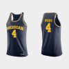 Men NCAA Basketball Chris Webber #4 College Michigan Wolverines Navy Jersey