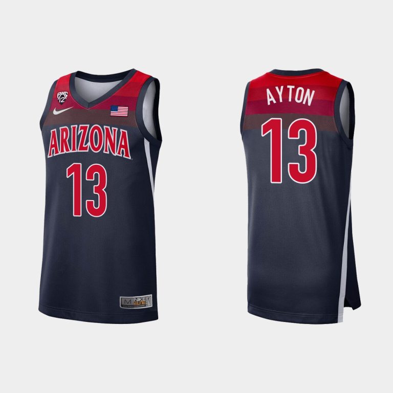 Men NCAA Basketball Deandre Ayton #13 College Basketball Arizona Wildcats Navy Jersey