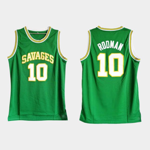 Men NCAA Basketball Dennis Rodman #10 College Oklahoma Savages Green Jersey