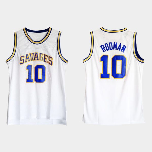 Men NCAA Basketball Dennis Rodman #10 College Oklahoma Savages White Jersey