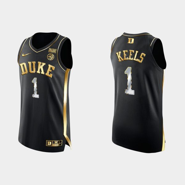 Men NCAA Basketball Duke Blue Devils #1 Trevor Keels Black Golden Edition Basketball Jersey