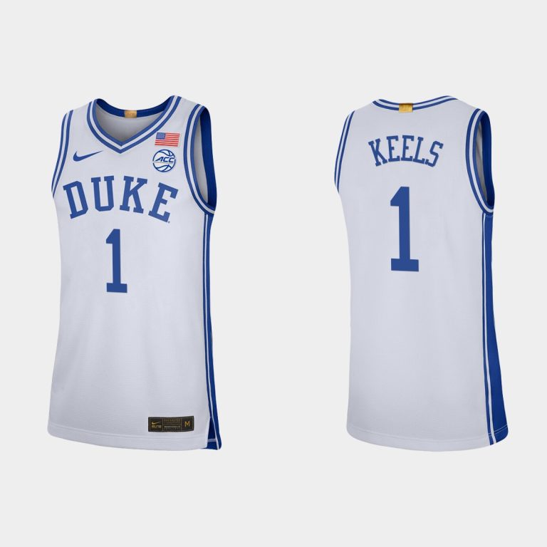 Men NCAA Basketball Duke Blue Devils #1 Trevor Keels White Limited Basketball Jersey