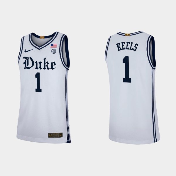 Men NCAA Basketball Duke Blue Devils #1 Trevor Keels White Replica Basketball Jersey