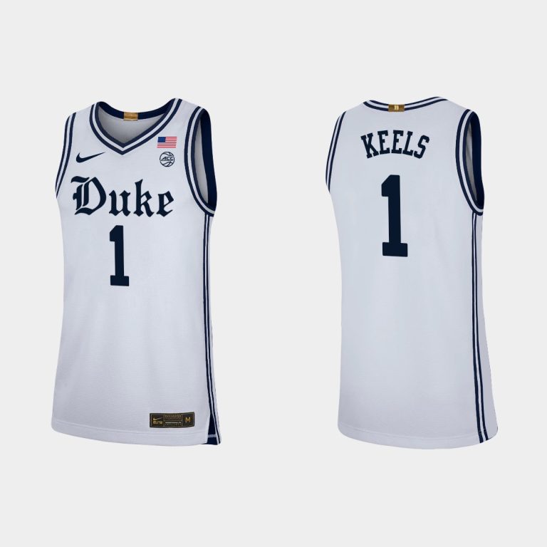 Men NCAA Basketball Duke Blue Devils #1 Trevor Keels White Replica Basketball Jersey