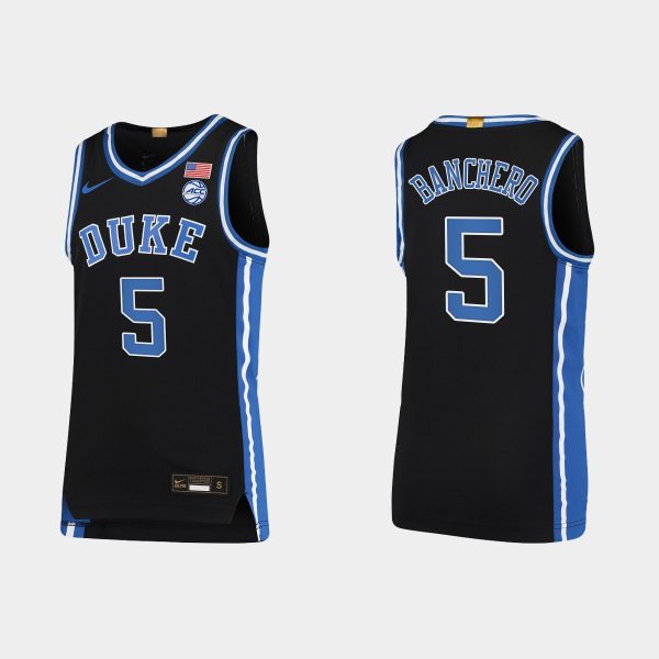 Men NCAA Basketball Duke Blue Devils 2021-22 #5 Paolo Banchero Black College Basketball Limited Jersey