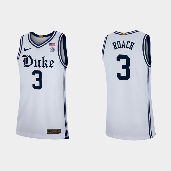 Men NCAA Basketball Duke Blue Devils #3 Jeremy Roach White Replica Basketball Jersey