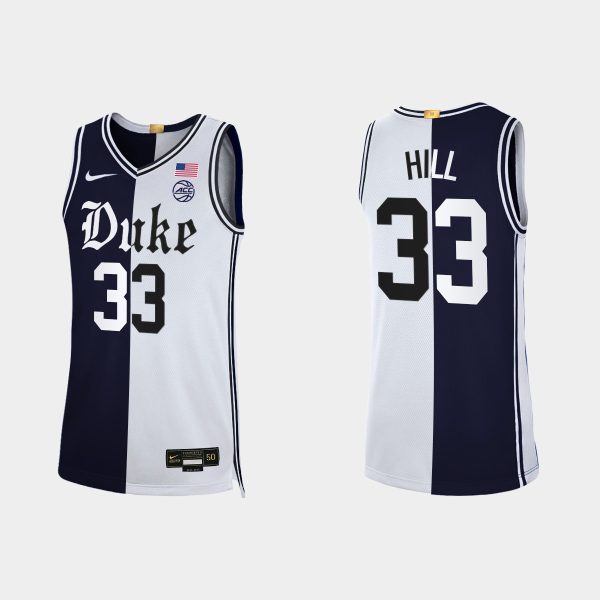 Men NCAA Basketball Duke Blue Devils #33 Grant Hill Black White Cameron Brotherhood Split Edition Jersey