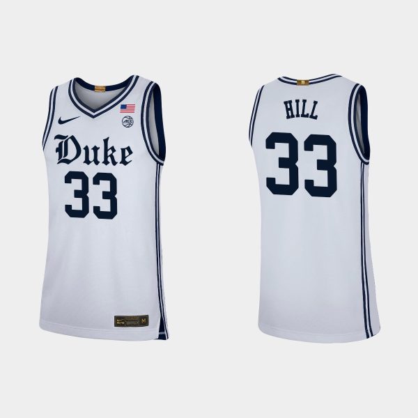 Men NCAA Basketball Duke Blue Devils #33 Grant Hill White Replica Basketball Jersey