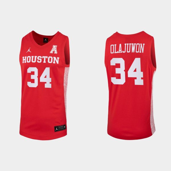 Men NCAA Basketball Houston Cougars 2021 #34 Hakeem Olajuwon Red Replica Jersey