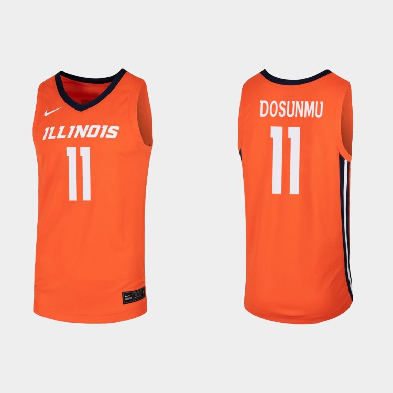 Men NCAA Basketball Illinois Fighting Illini #11 Ayo Dosunmu Orange Replica Basketball Jersey