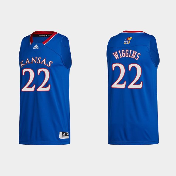 Men NCAA Basketball Kansas Jayhawks #22 Andrew Wiggins College Basketball Royal Jersey