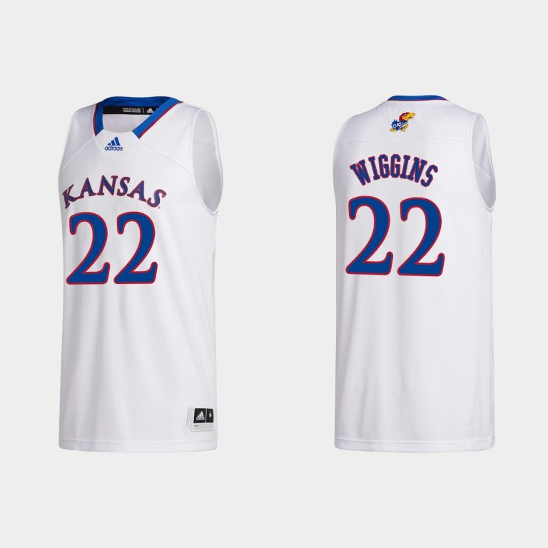 Men NCAA Basketball Kansas Jayhawks #22 Andrew Wiggins College Basketball White Jersey