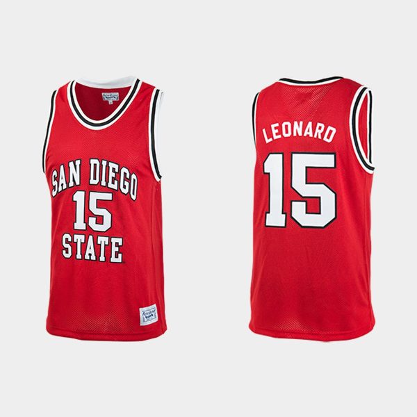 Men NCAA Basketball Kawhi Leonard #15 San Diego State Red Jersey