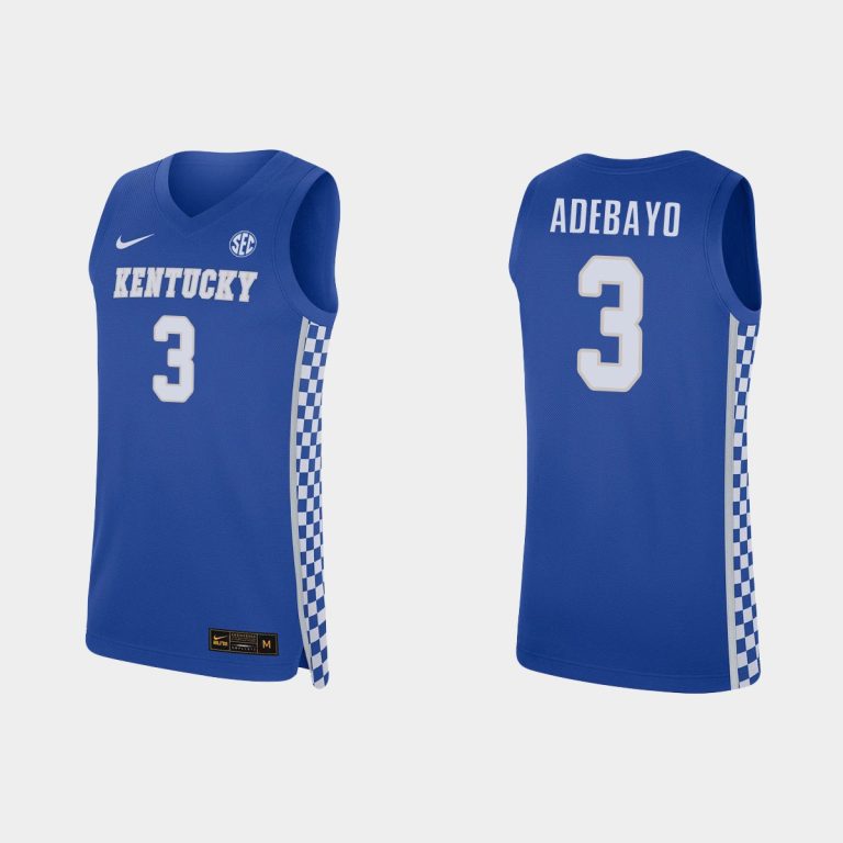 Men NCAA Basketball Kentucky Wildcats Bam Adebayo Replica Jersey Royal