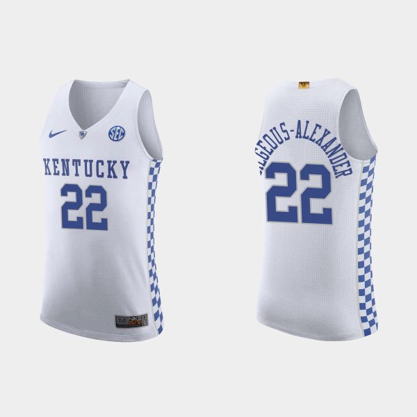 Men NCAA Basketball Kentucky Wildcats Shai Gilgeous-Alexander Jersey White