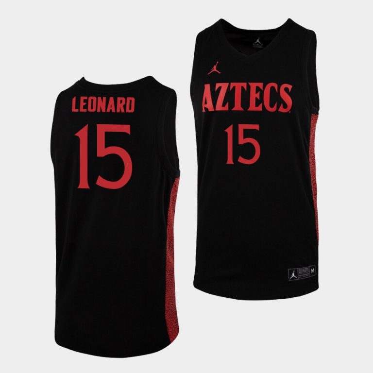 Men NCAA Basketball San Diego State Aztecs Kawhi Leonard #15 Black 2019-20 Replica College Baketball Jersey