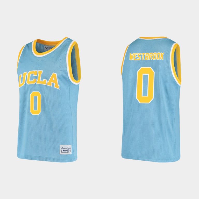 Men NCAA Basketball UCLA Bruins 2021 #0 Russell Westbrook Blue Alumni Basketball Original Retro Jersey