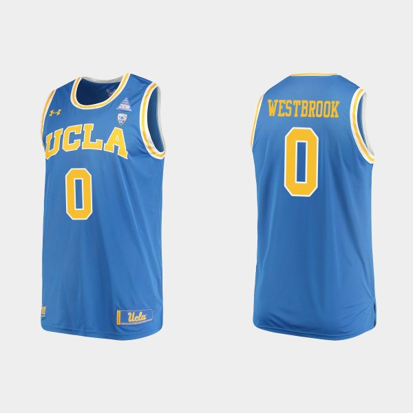 Men NCAA Basketball UCLA Bruins 2021 #0 Russell Westbrook Replica Performance Blue Jersey